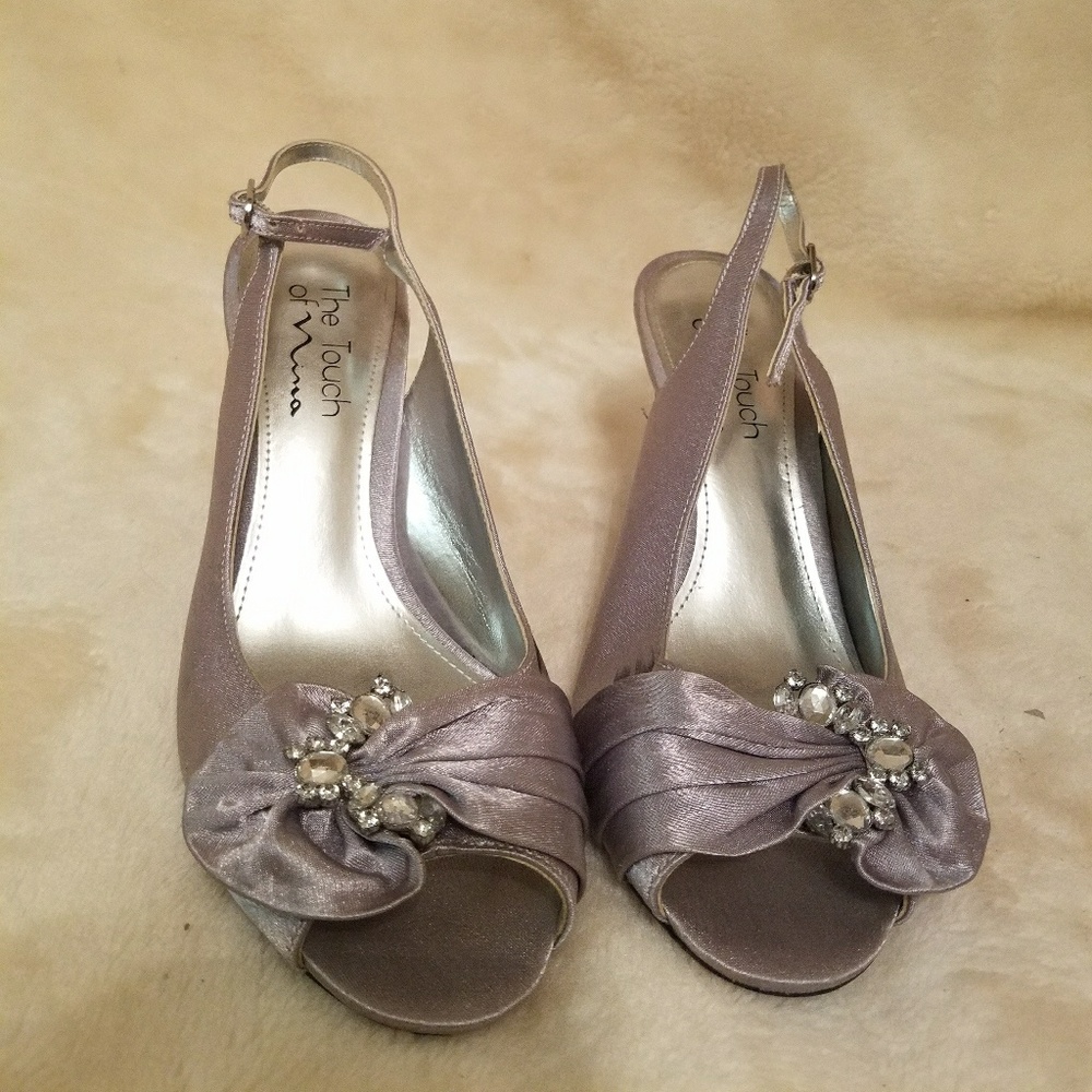 Silver sparkly heels